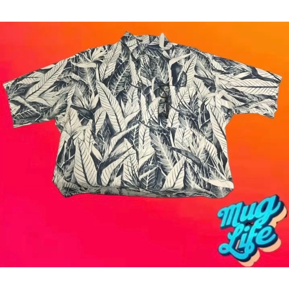 VIRGIN KEY WEST cotton poly blend, casual men's‎ XL  button shirt Made USA